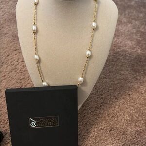 HONORA NEW BRONZE PEARL STATION NECLACE 20" Brand New